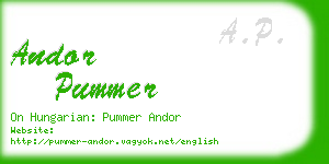 andor pummer business card